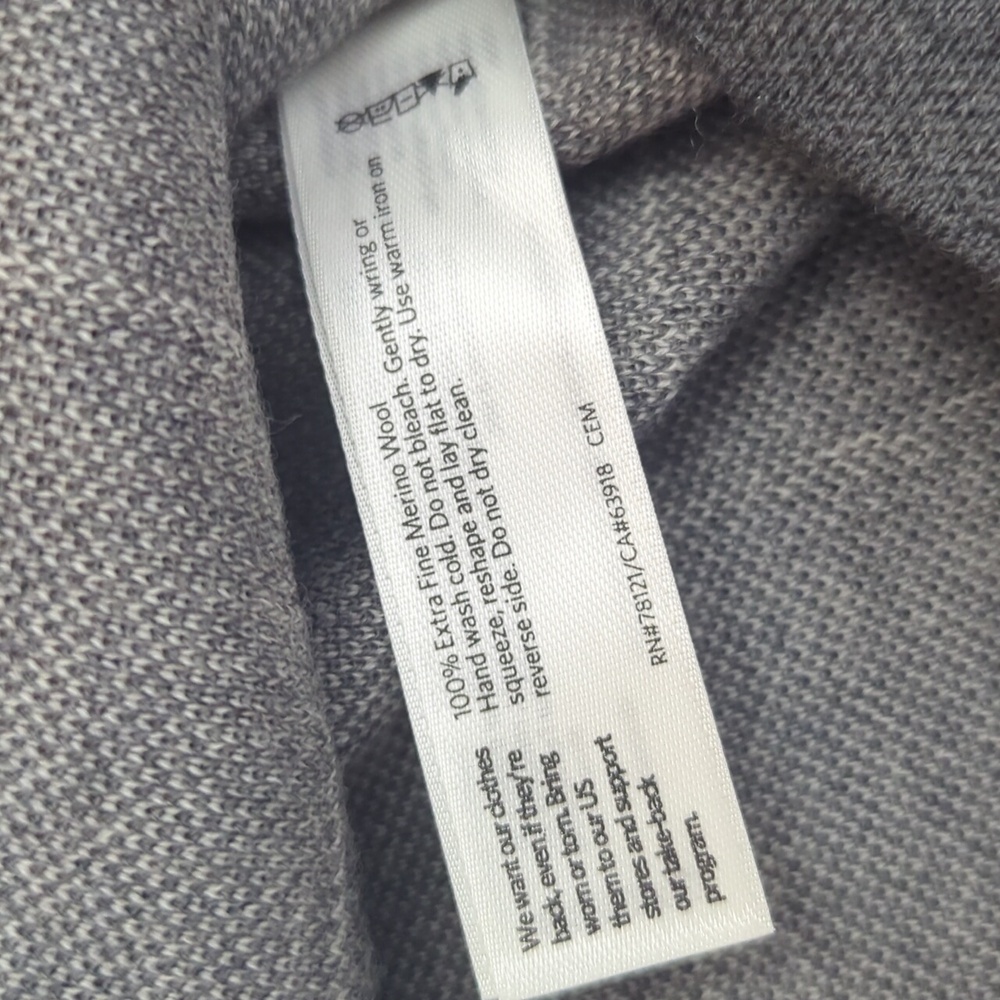 Eileen Fisher Merino Wool Windowpane Zip Cardigan Sweater - Picture 7 of 9
